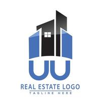 UU Real Estate Logo Design House Logo Stock Vector. vector