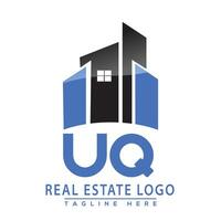 uq real inmuebles logo diseño casa logo valores vector. vector