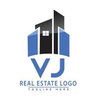 VJ Real Estate Logo Design House Logo Stock Vector. vector