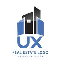 ux real inmuebles logo diseño casa logo valores vector. vector