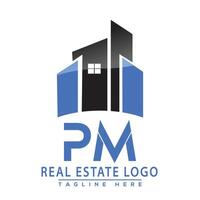 pm real inmuebles logo diseño casa logo valores vector. vector