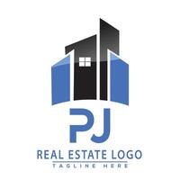 PJ Real Estate Logo Design House Logo Stock Vector. vector