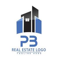 PB Real Estate Logo Design House Logo Stock Vector. vector