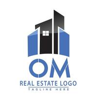 om real inmuebles logo diseño casa logo valores vector. vector