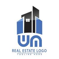 WM Real Estate Logo Design House Logo Stock Vector. vector