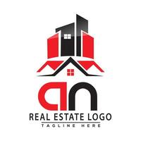 AN Real Estate Logo Red color Design House Logo Stock Vector. vector