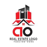 AO Real Estate Logo Red color Design House Logo Stock Vector. vector