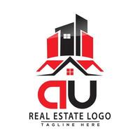 AU Real Estate Logo Red color Design House Logo Stock Vector. vector