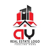 AY Real Estate Logo Red color Design House Logo Stock Vector. vector