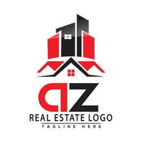 AZ Real Estate Logo Red color Design House Logo Stock Vector. vector