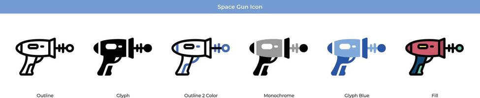 Space Gun Icon Set vector