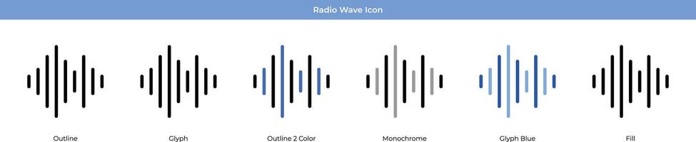 Radio Wave Icon Set vector