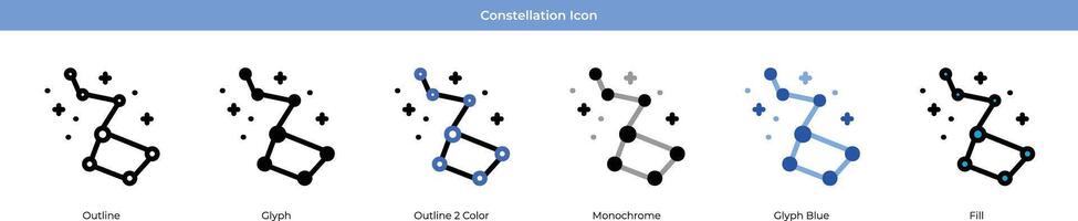 constelación icono conjunto vector