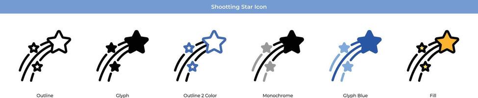 Shooting Star Icon Set vector