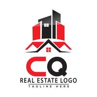 cq real inmuebles logo rojo color diseño casa logo valores vector. vector