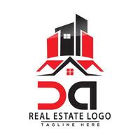 DA Real Estate Logo Red color Design House Logo Stock Vector. vector