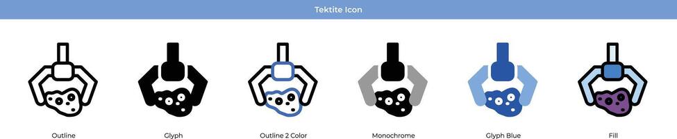 tectita icono conjunto vector