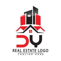 dy real inmuebles logo rojo color diseño casa logo valores vector. vector