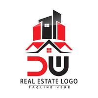 DW Real Estate Logo Red color Design House Logo Stock Vector. vector