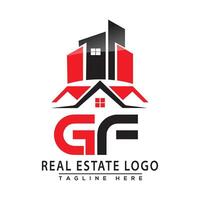 GF Real Estate Logo Red color Design House Logo Stock Vector. vector