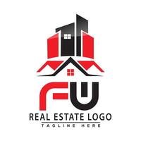 fw real inmuebles logo rojo color diseño casa logo valores vector. vector