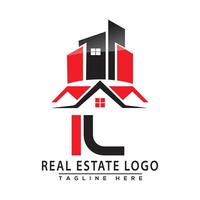 IL Real Estate Logo Red color Design House Logo Stock Vector. vector