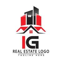 IG Real Estate Logo Red color Design House Logo Stock Vector. vector