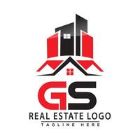 gs real inmuebles logo rojo color diseño casa logo valores vector. vector