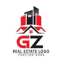 gz real inmuebles logo rojo color diseño casa logo valores vector. vector