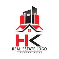 hk real inmuebles logo rojo color diseño casa logo valores vector. vector