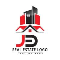 jb real inmuebles logo rojo color diseño casa logo valores vector. vector
