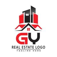 gy real inmuebles logo rojo color diseño casa logo valores vector. vector