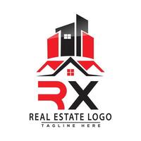 rx real inmuebles logo rojo color diseño casa logo valores vector. vector
