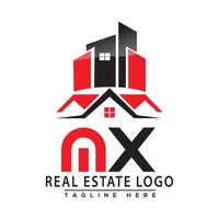 mx real inmuebles logo rojo color diseño casa logo valores vector. vector