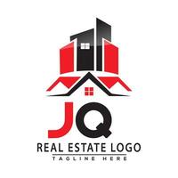 jq real inmuebles logo rojo color diseño casa logo valores vector. vector