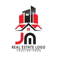 jm real inmuebles logo rojo color diseño casa logo valores vector. vector