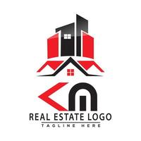 KM Real Estate Logo Red color Design House Logo Stock Vector. vector