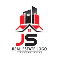 JS Real Estate Logo Red color Design House Logo Stock Vector. vector