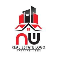 NW Real Estate Logo Red color Design House Logo Stock Vector. vector