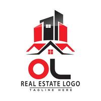 ol real inmuebles logo rojo color diseño casa logo valores vector. vector