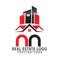 nn real inmuebles logo rojo color diseño casa logo valores vector. vector