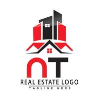 NT Real Estate Logo Red color Design House Logo Stock Vector. vector