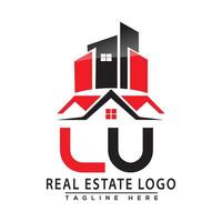 lu real inmuebles logo rojo color diseño casa logo valores vector. vector