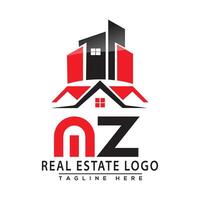 MZ Real Estate Logo Red color Design House Logo Stock Vector. vector