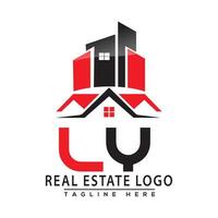 ly real inmuebles logo rojo color diseño casa logo valores vector. vector