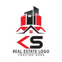 KS Real Estate Logo Red color Design House Logo Stock Vector. vector