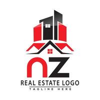 Nueva Zelanda real inmuebles logo rojo color diseño casa logo valores vector. vector