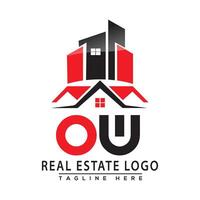 OW Real Estate Logo Red color Design House Logo Stock Vector. vector