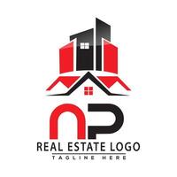 NP Real Estate Logo Red color Design House Logo Stock Vector. vector