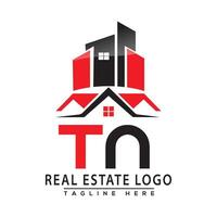 TN Real Estate Logo Red color Design House Logo Stock Vector. vector